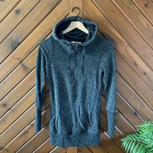 Grey Fitted Hoodie Half Zip